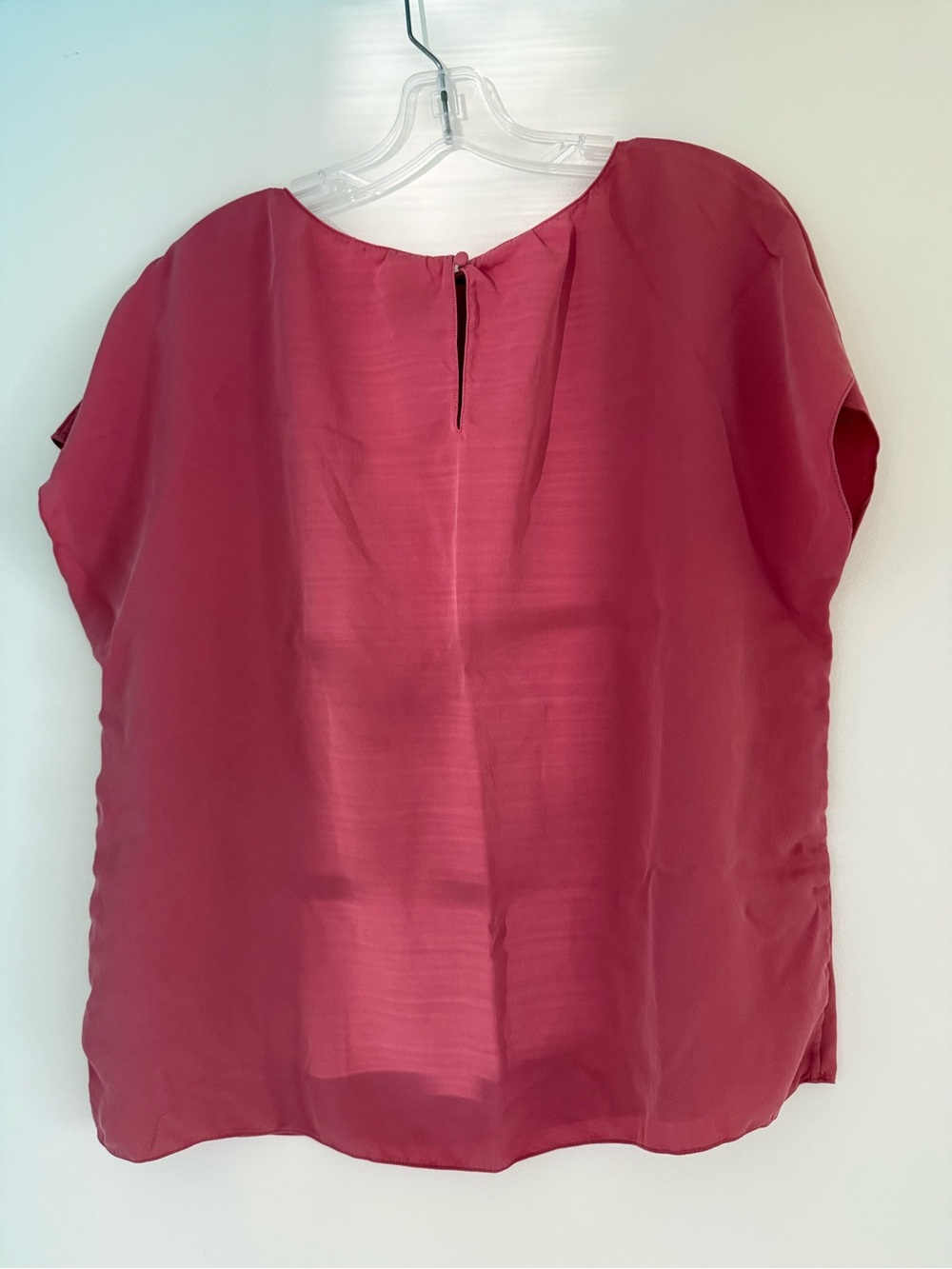 Theory Mauve Pink Silk Short Sleeve Blouse XL - Picture 2 of 6